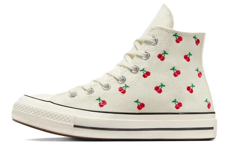 Converse 1970s Abrasion Resistant Lightweight Wear resistant And Lightweight High top Canvas Shoes Women's White Red