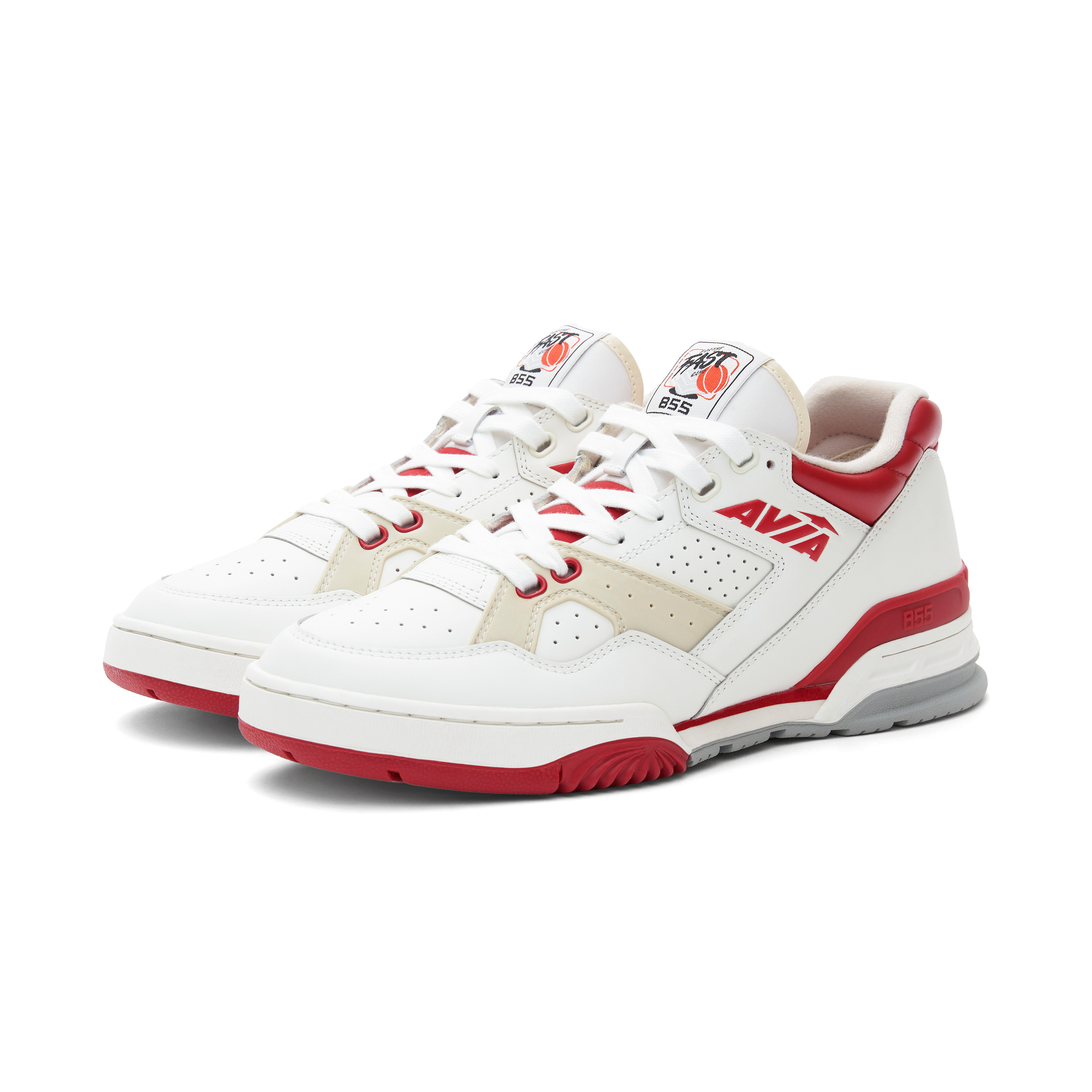 AVIA 855 Slip Resistant Abrasion Resistant Low top Vintage Basketball Shoes Men’s White Red