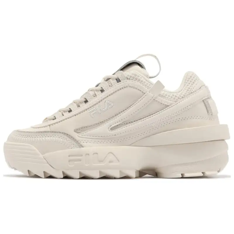 FILA DISRUPTER 2 EXP DISRUPTER 2 EXP Leather Abrasion Resistant Low top Chunky Sneakers Women's Ecru