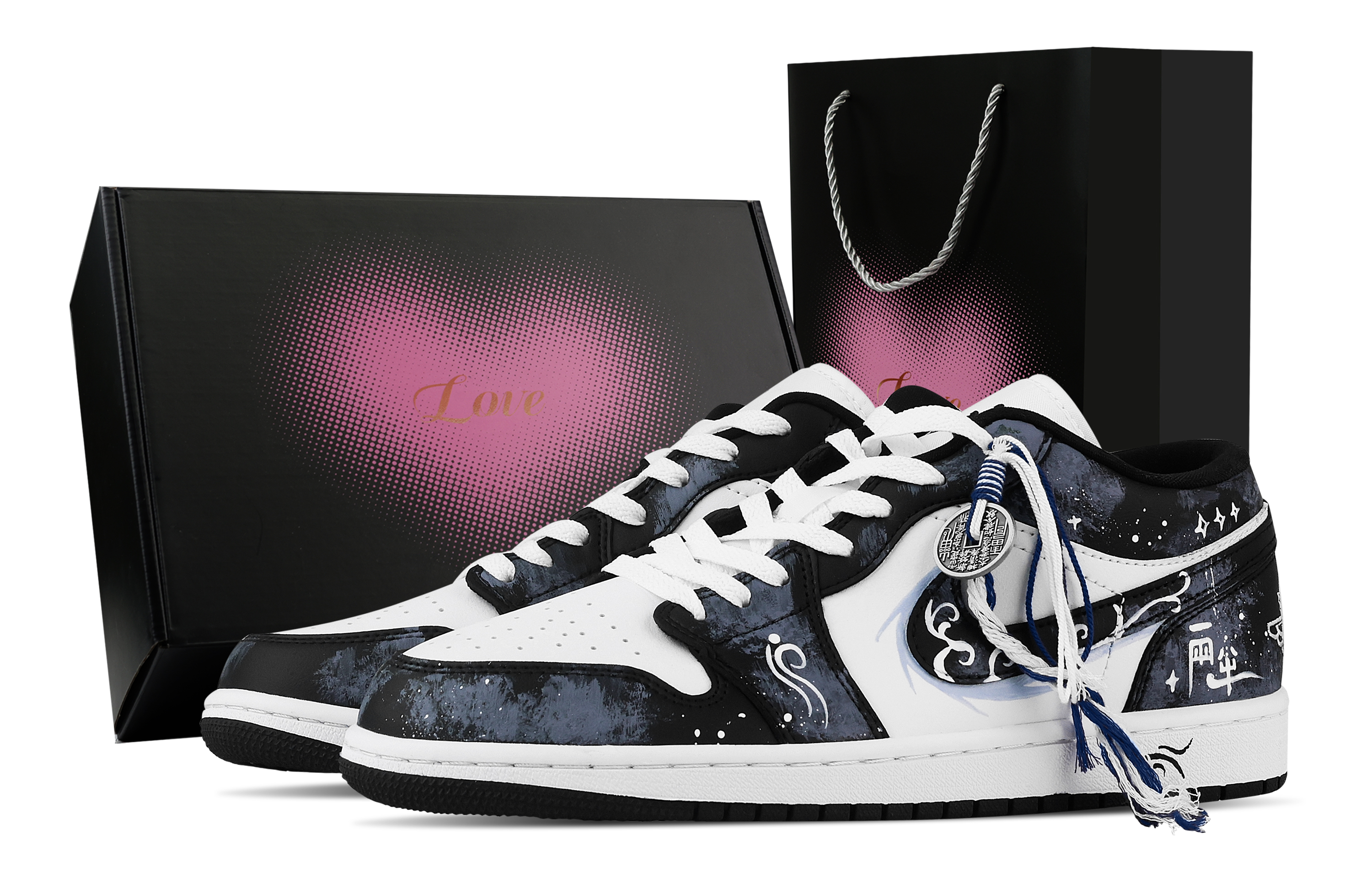 Jordan Air Jordan 1 Rise And Prosper, Heart Box Low top Vintage Basketball Shoes Unisex Navy Blue