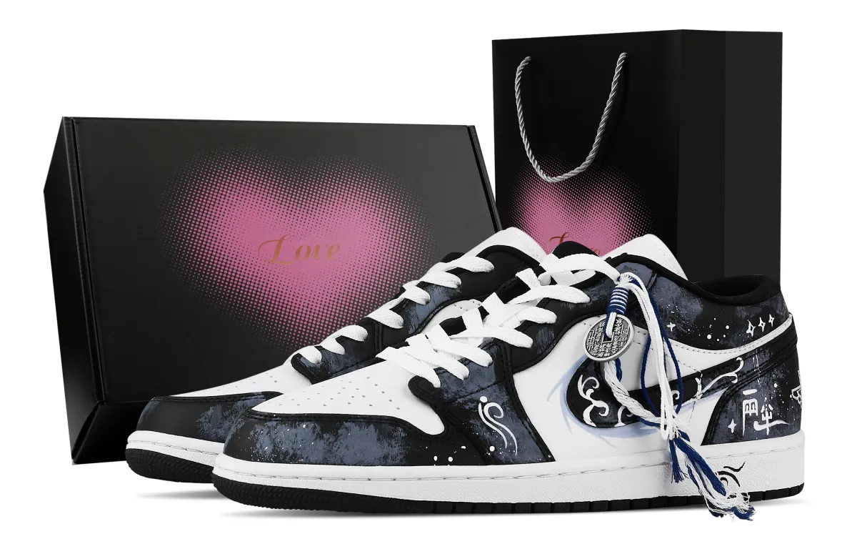 Jordan Air Jordan 1 Rise And Prosper, Heart Box Low top Vintage Basketball Shoes Unisex Navy Blue