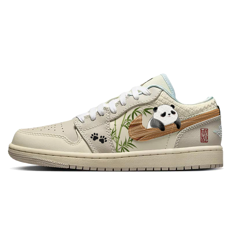 Jordan Air Jordan 1 Slip Resistant And Breathable Low top Vintage Basketball Shoes Women’s Beige Brown