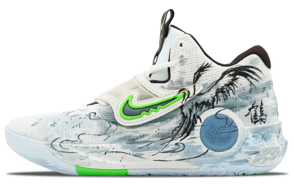 Nike KD Trey 5 X Cushioning Moisture Wicking Low top Basketball Shoes Men's White Gray Green