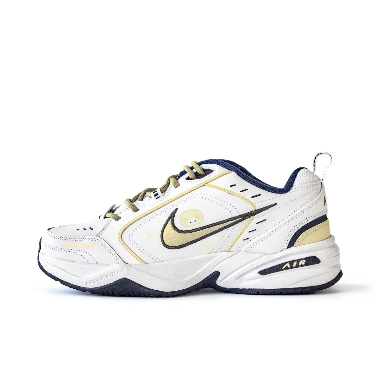 Nike Air Monarch 4 Slip Resistant Abrasion Resistant Low top Chunky Sneakers Unisex White