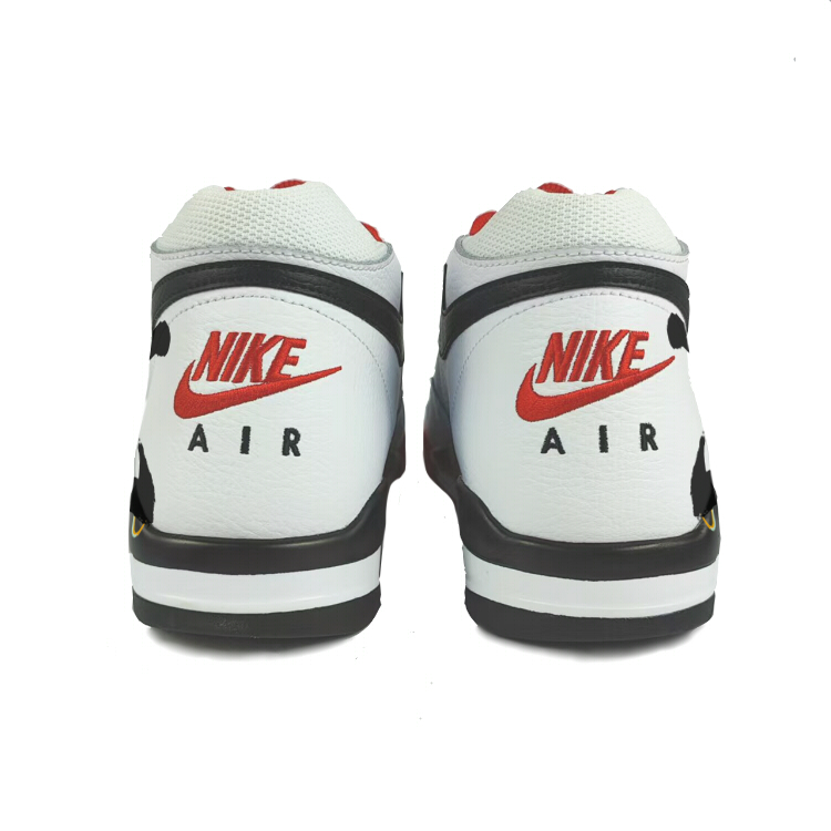 Nike Flight Legacy Synthetic Leather Cushioning Mid top Vintage Basketball Shoes Unisex Red White