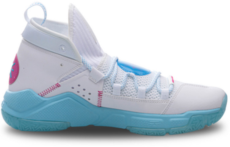 Li Ning ALL DAY 5 Synthetic Leather Slip Resistant Abrasion Resistant Mid top Basketball Shoes Men’s White