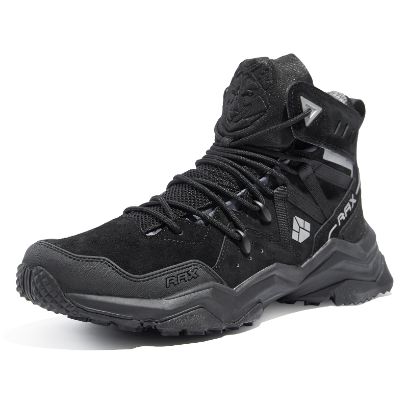 RAX Cushioning Slip Resistant Abrasion Resistant Waterproof High top Mountaineering Shoes Men’s Black