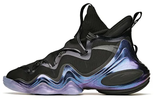 Anta Star Free Slip Resistant Abrasion Resistant Mid top Basketball Shoes Men's Black