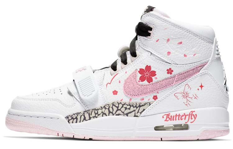 Jordan Legacy 312 Vintage Basketball Shoes Women's High Top Pink/White
