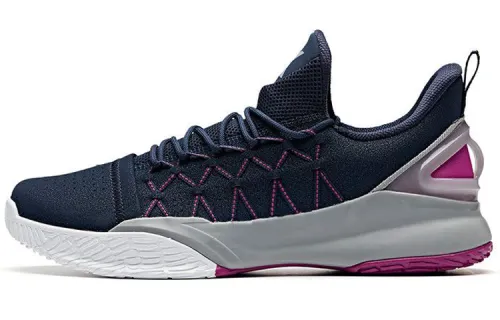 Anta Light Cavalry 3 Cushioning Breathable Lightweight Low top Basketball Shoes Men's Black Purple