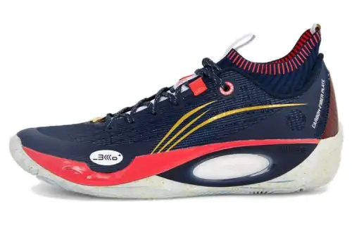 LiNing Wade 808 Ultra shock-absorbing, non-slip, wear-resistant, low-top basketball shoes, men's blue and red