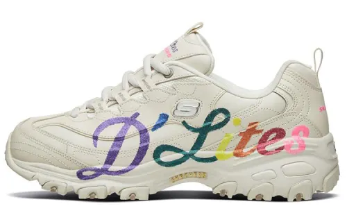 Skechers D'Lites 1.0 Textile, Synthetic Leather Low top Chunky Sneakers Women's Natural