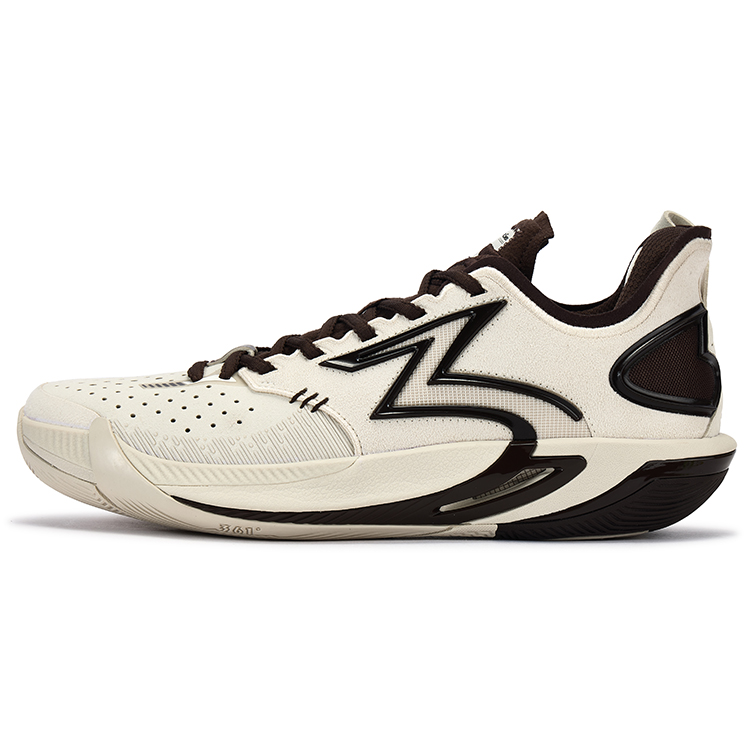 361° BIG3 6.0 Pro Cushioning Slip Resistant Breathable Mid top Basketball Shoes Unisex Oat Milk