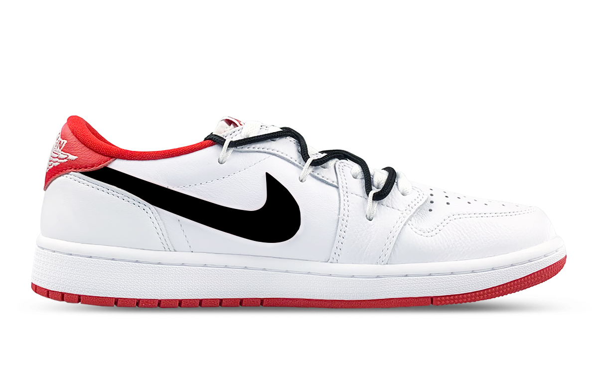 Jordan Air Jordan 1 Abrasion Resistant Slip Resistant Low top Vintage Basketball Shoes Unisex White Red