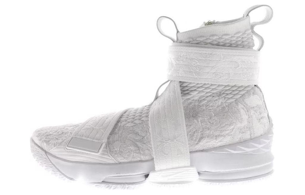 KITH x Nike Lebron 15 City of Angels James Velcro Comfort Unslip Lightweight High Top Basketball Shoes Men's White