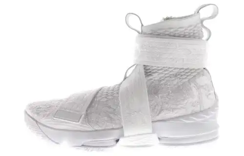 KITH x Nike Lebron 15 City of Angels James Velcro Comfort Unslip Lightweight High Top Basketball Shoes Men's White