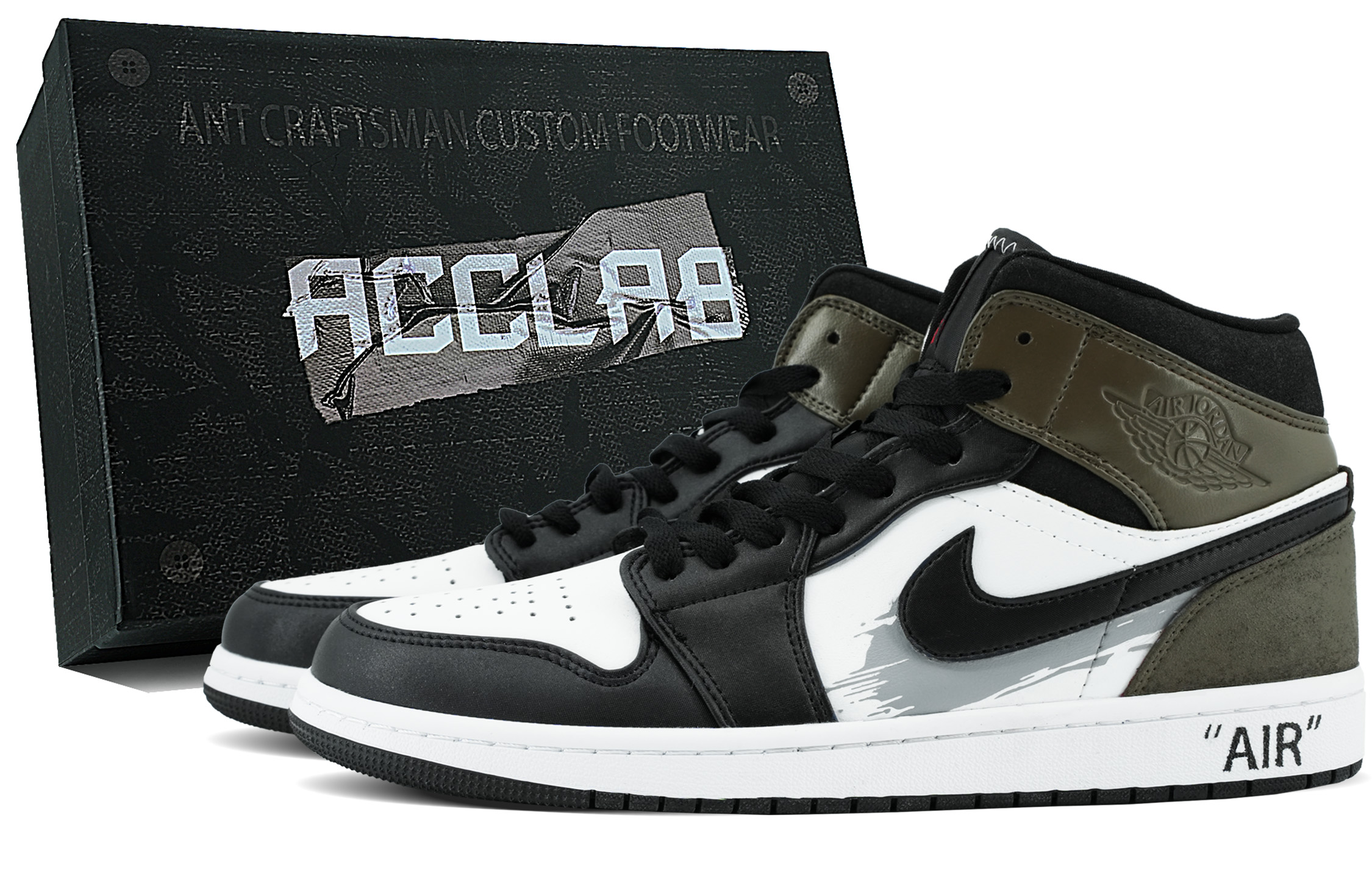 Jordan Air Jordan 1 Cushioning, Wear Resistant High top Vintage Basketball Shoes Men’s Black Brown