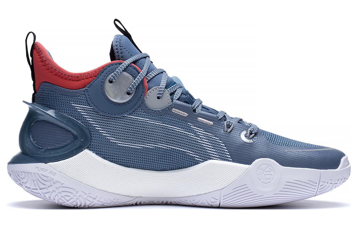 Li Ning SONIC 10 Ultra Abrasion Resistant Breathable Mid top Basketball Shoes Men’s Blue White Red