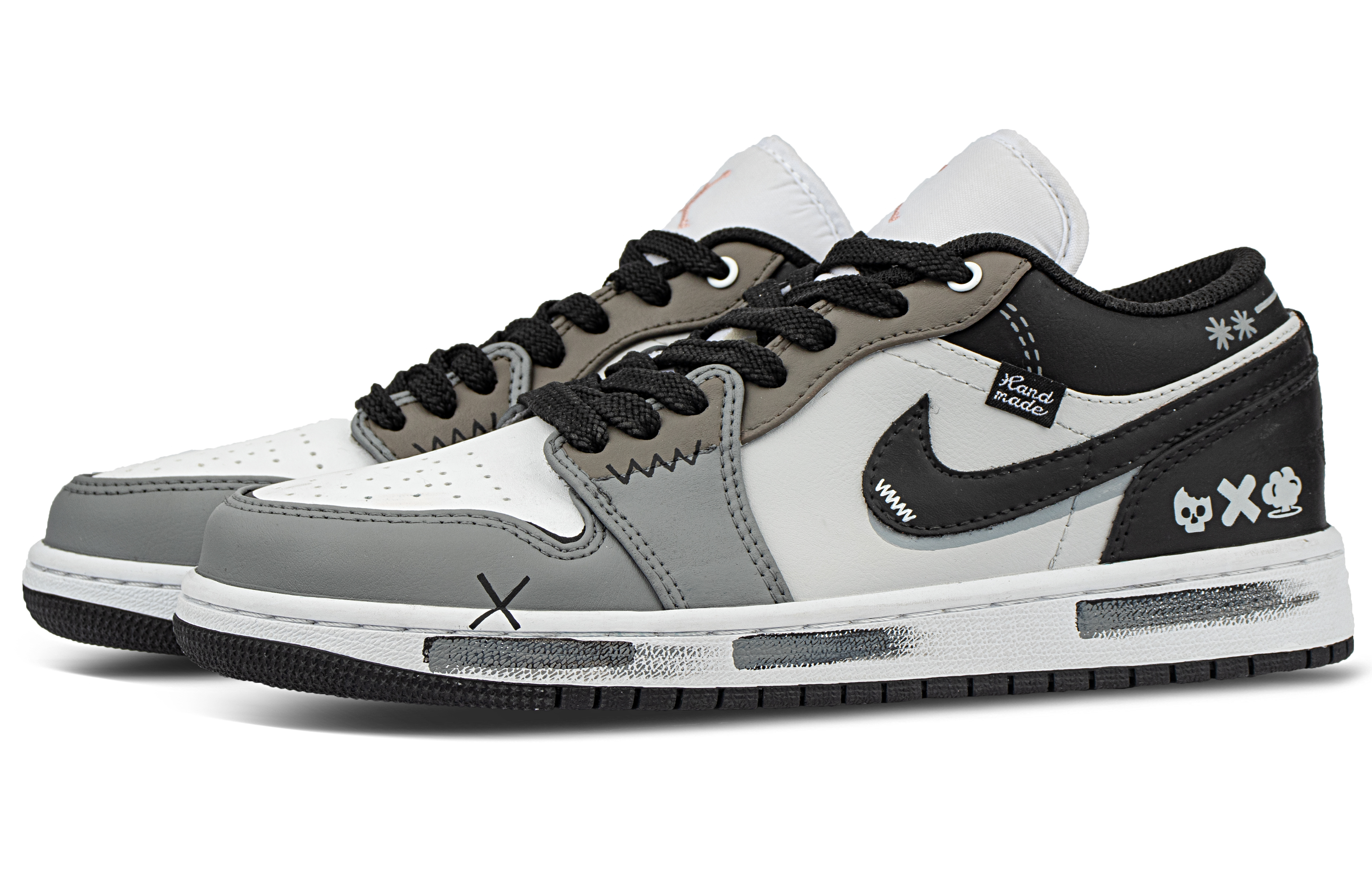 Jordan Air Jordan 1 Cushioning Breathable Cushioning Breathable Low top Vintage Basketball Shoes Unisex