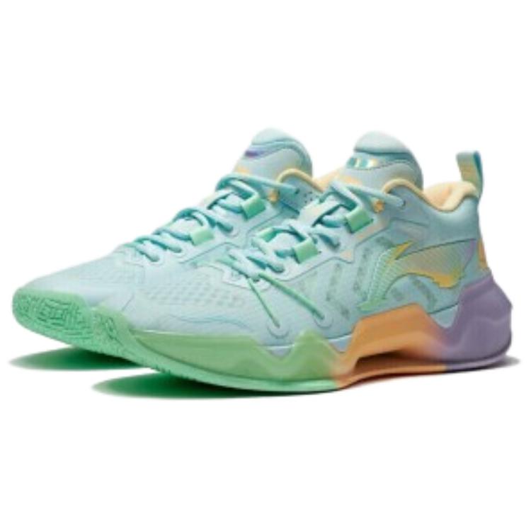 Li Ning Liren 2 Low Green Purple Cushioning Slip Resistant Abrasion Resistant Low top Basketball Shoes Men’s