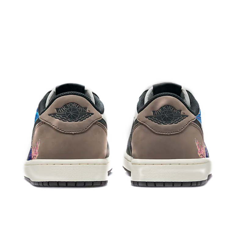 Jordan Air Jordan 1 Abrasion Resistant Slip Resistant Low top Vintage Basketball Shoes Men’s Black White Brown