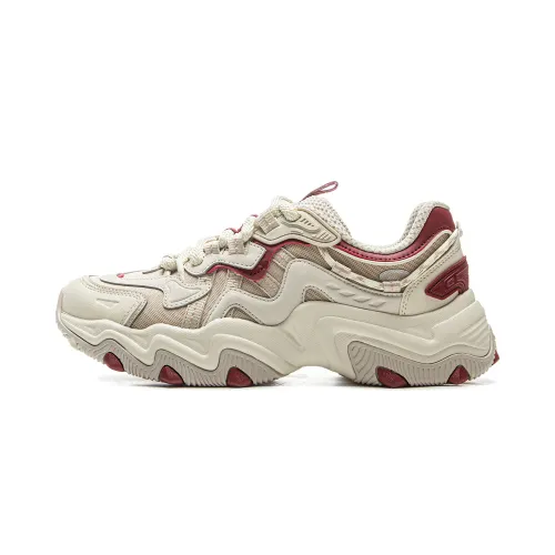 Li Ning Cat Paw Lite 2 Slip Resistant Abrasion Resistant Low top Chunky Sneakers Women's Beige