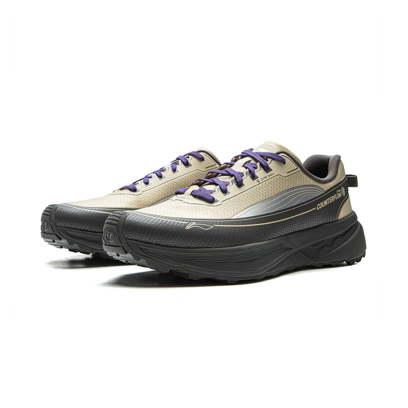 Li Ning Outdoor CF Tracing, Hiking Scenery TPU Low top Hiking Shoes Unisex Plain Khaki Obsidian Gray
