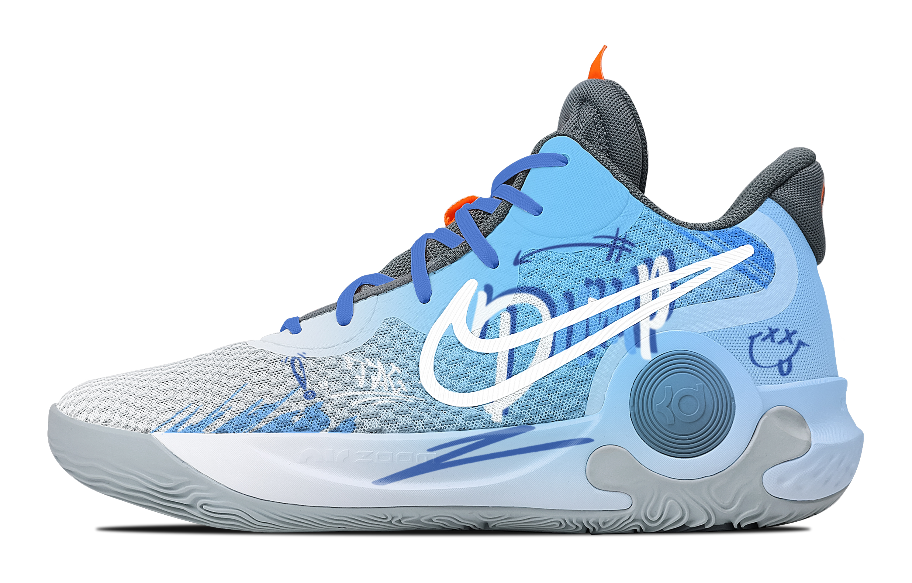 Nike KD Trey 5 IX Vibrant BlueTrack Abrasion Resistant Cushioning Mid top Basketball Shoes Unisex Gray Blue
