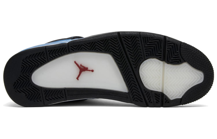 Мужские кроссовки Travis Scott Cactus Jack x Jordan Air Jordan 4 OG (синий / черный / красный) — Синий / чёрный / красный — фото 4