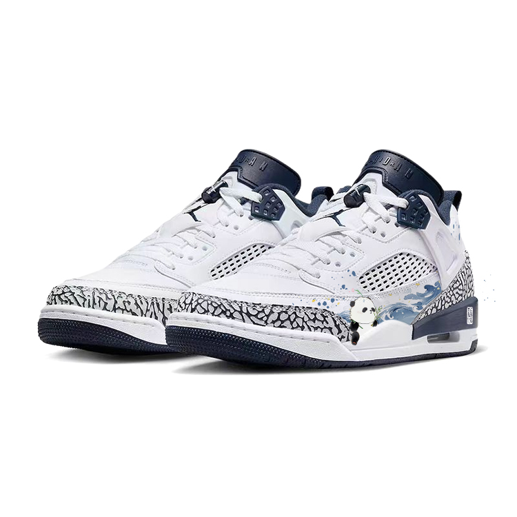 Jordan Spizike Abrasion Resistant Slip Resistant Low top Vintage Basketball Shoes Men’s White Blue