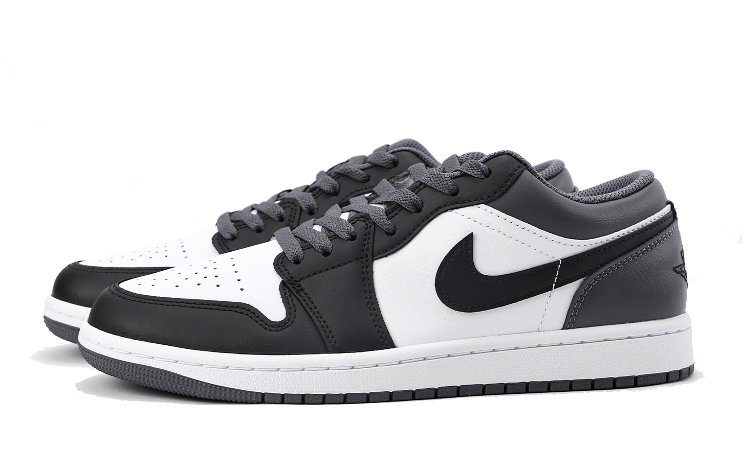 Jordan Air Jordan 1 Slip Resistant Coverage Low top Vintage Basketball Shoes Unisex Black Gray