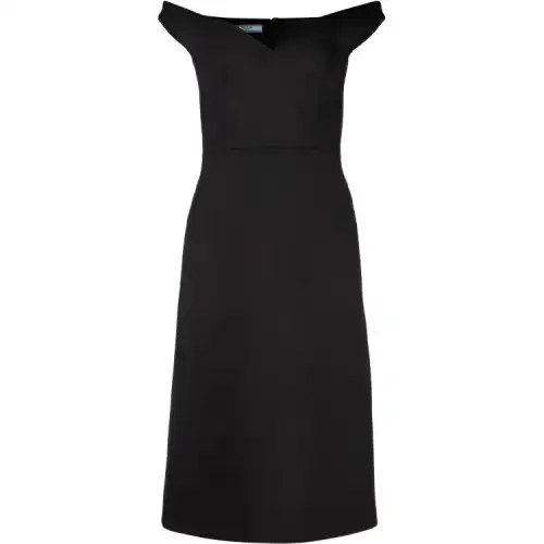 PRADA Sleeveless Dresses Women's Black Boat Neck Moderate