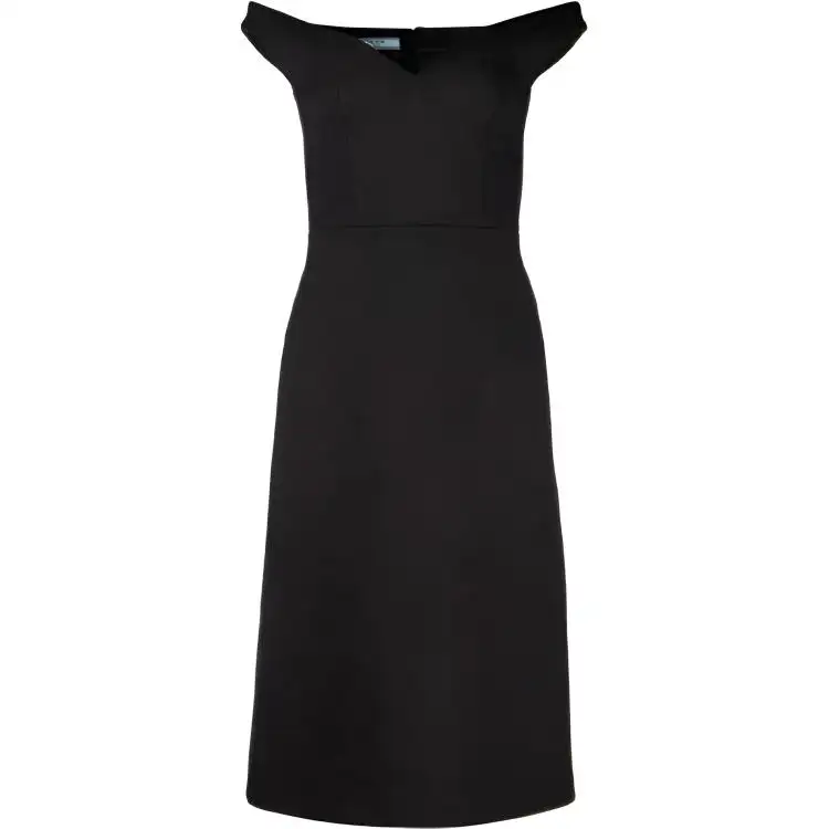 PRADA Sleeveless Dresses Women's Black Boat Neck Moderate