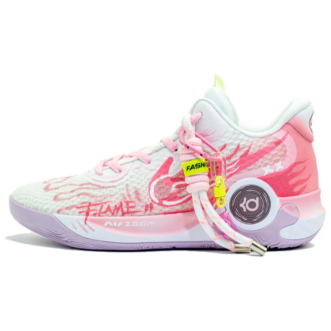 Nike KD Trey 5 IX Slip Resistant Slip Resistant Mid top Vintage Basketball Shoes Unisex Pink Asian Version