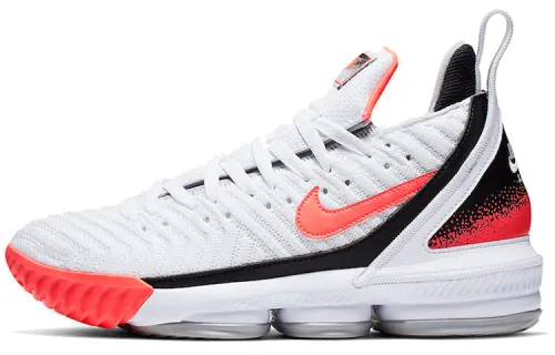 Nike Lebron 16 Hot Lava LeBron 16 Hot Lava OG model round toe non-slip lightweight low-top practical basketball shoes men's white pink
