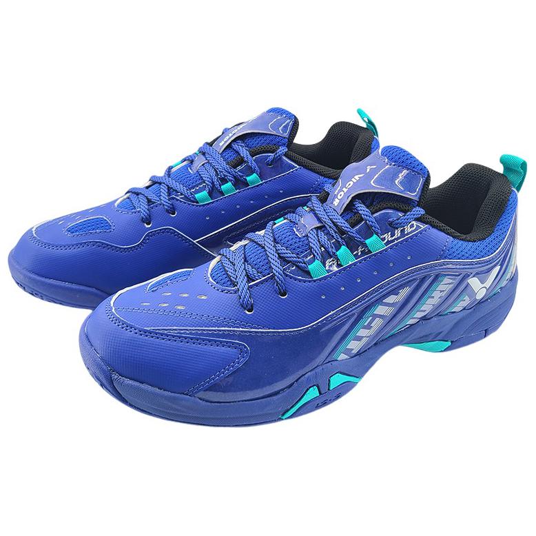 VICTOR Cushioning Slip Resistant Low top Badminton Shoes Unisex Blue