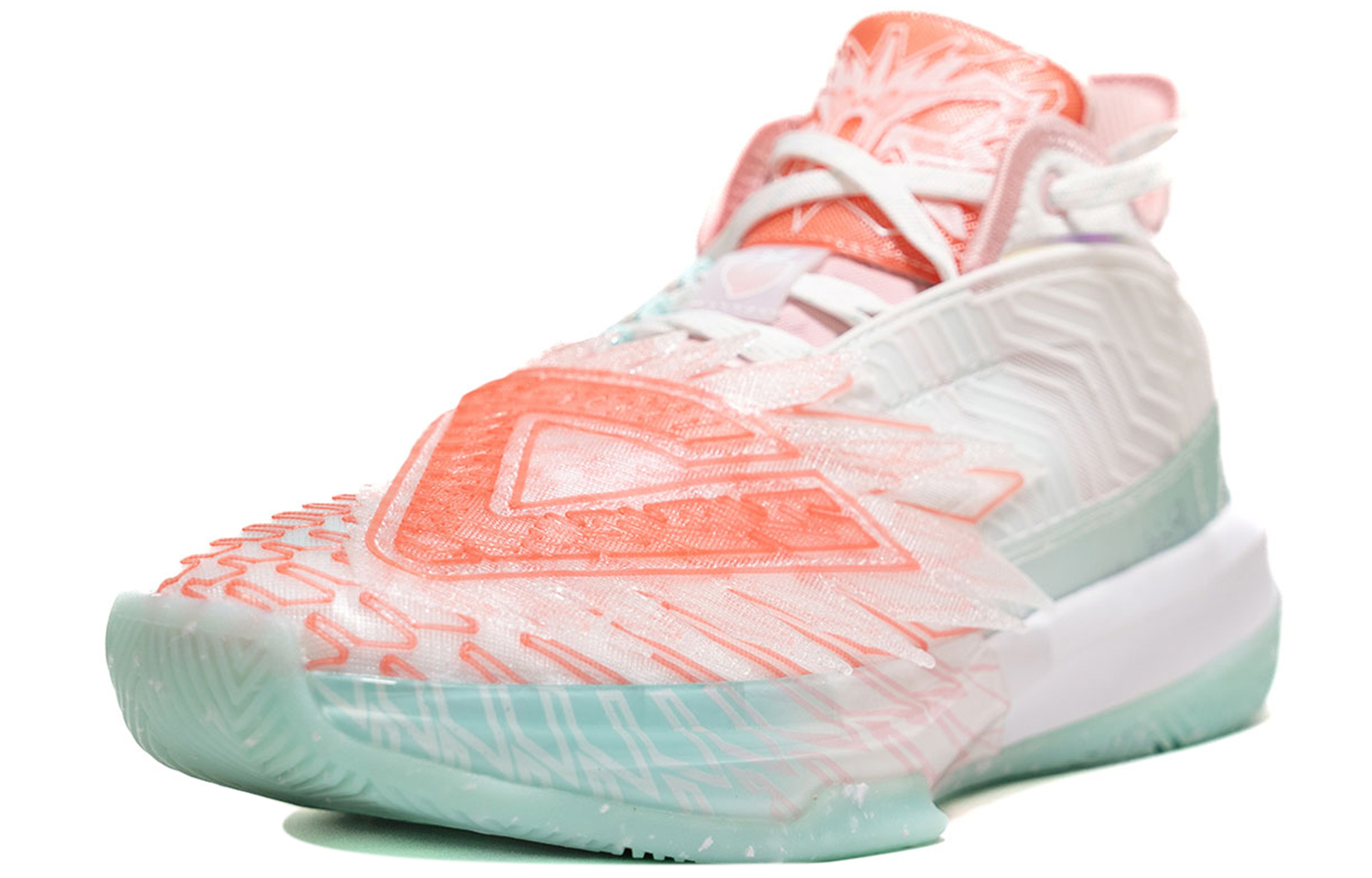 PEAK State Extremely Large Triangle 1.0 Basketball Shoes Men’s Desert Pink Light Sour Green