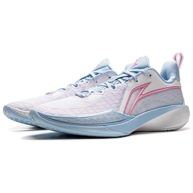 Li Ning Speed 2 Comfortable And Trendy Slip Resistant Rebound Low top Basketball Shoes Men’s White Blue