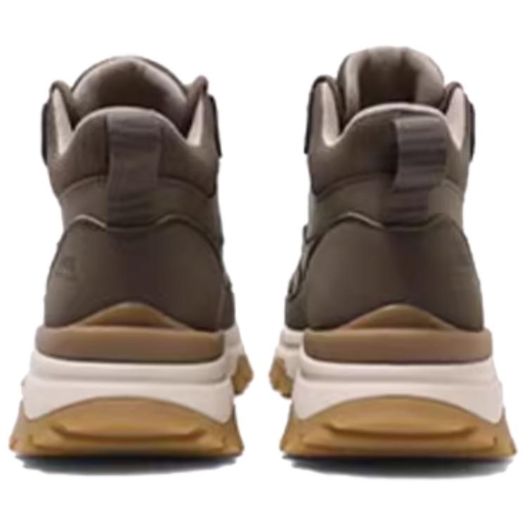 Jeep Comfortable Slip Resistant Abrasion Resistant High top Mountaineering Shoes Men’s Gray Brown