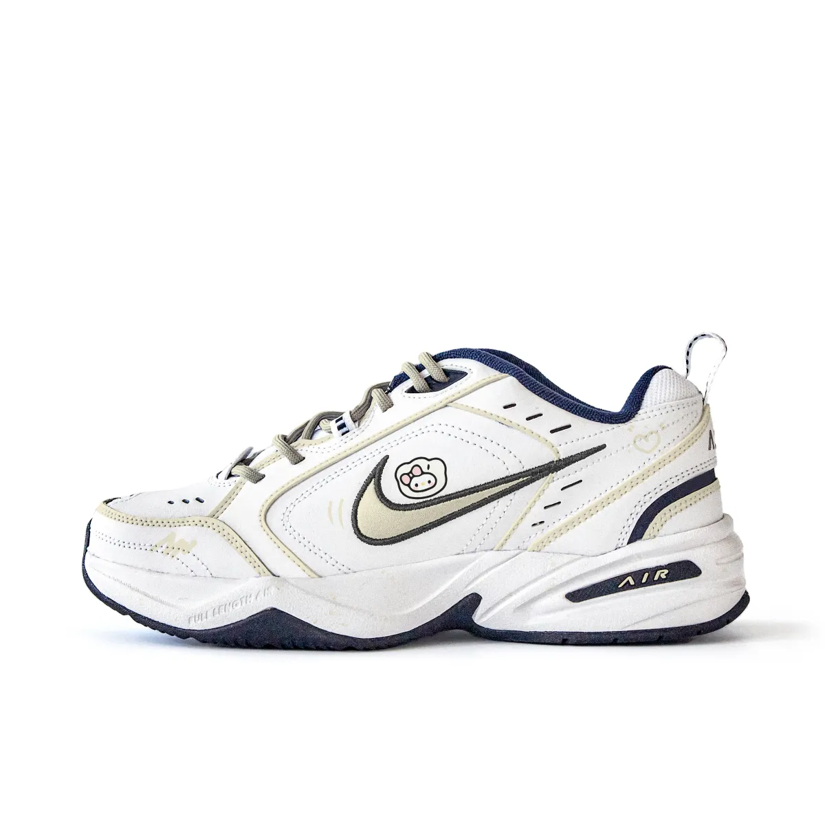 Nike Air Monarch 4 Slip Resistant Abrasion Resistant Low top Chunky Sneakers Unisex White Yellow