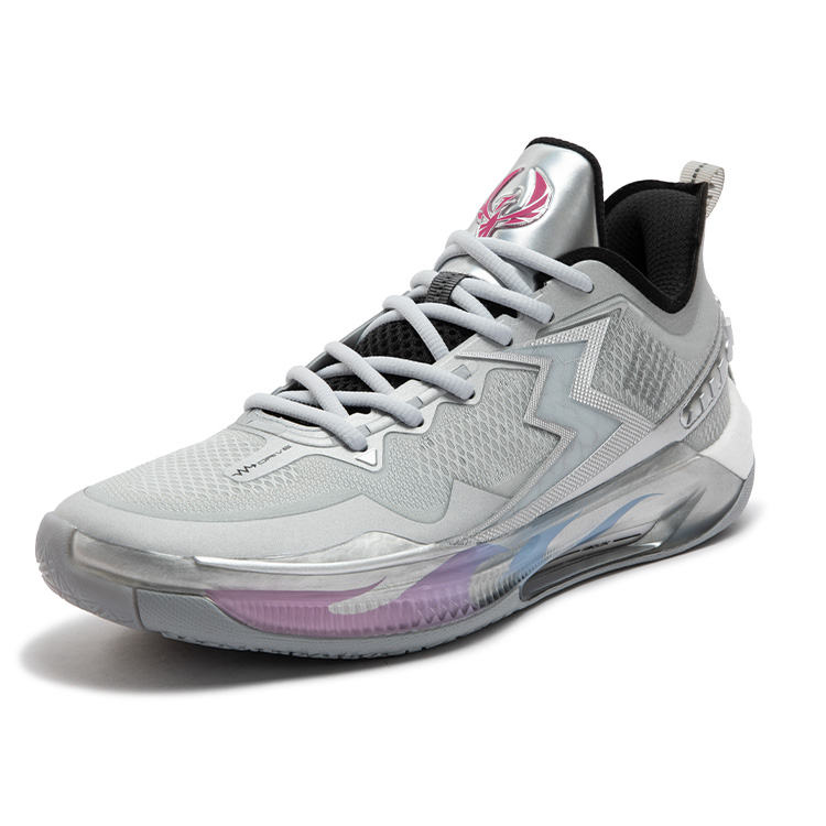 361° BIG3 5.0 Quick PRO Basketball Shoes Men’s Low Top Silver White/Obsidian Black
