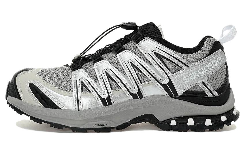SALOMON Salomon XA PRO 3D drawstring, shock-absorbing, wear-resistant, wrapped grip, low-top, outdoor functional shoes, same style for men and women, gray silver black alloy black