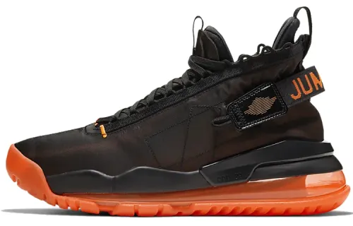 Jordan Proto-Max 720 Comfortable and Versatile Non-Slip Lightweight Mid-top Basketball Shoes Men's Black Orange