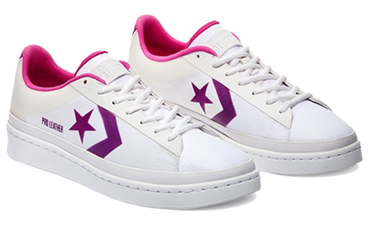 Кроссовки Converse Cons Pro Leather (бело-фиолетовые) — Белый / фиолетовый — фото 3