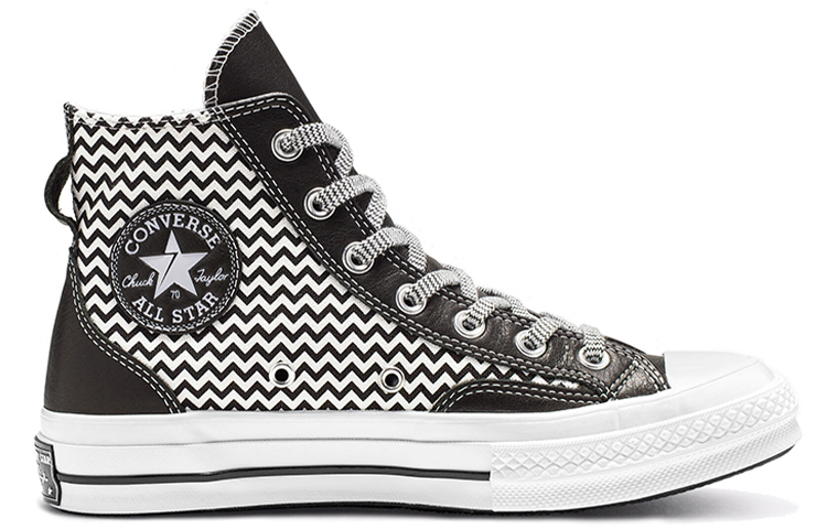 Женские кеды Converse Chuck 1970s Mission-V High Top (черно-белые) — Чёрный / белый — фото 2