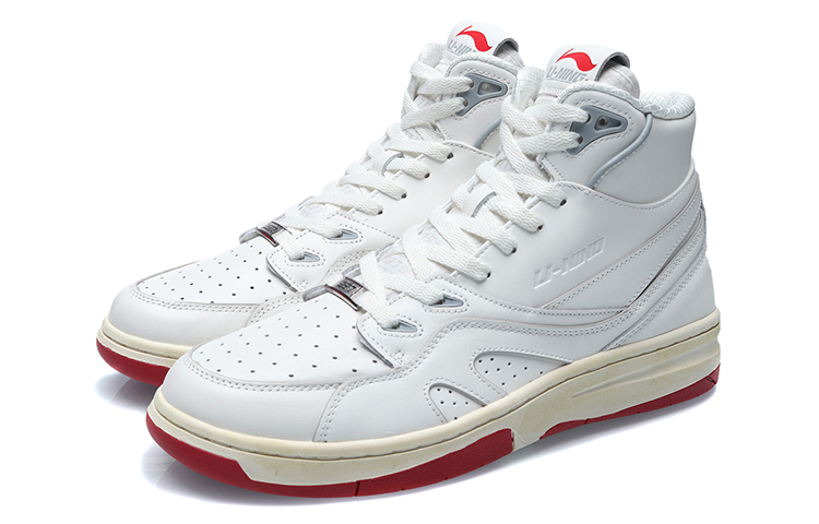 Li Ning 937 Vintage Basketball Shoes Unisex High Top Ecru