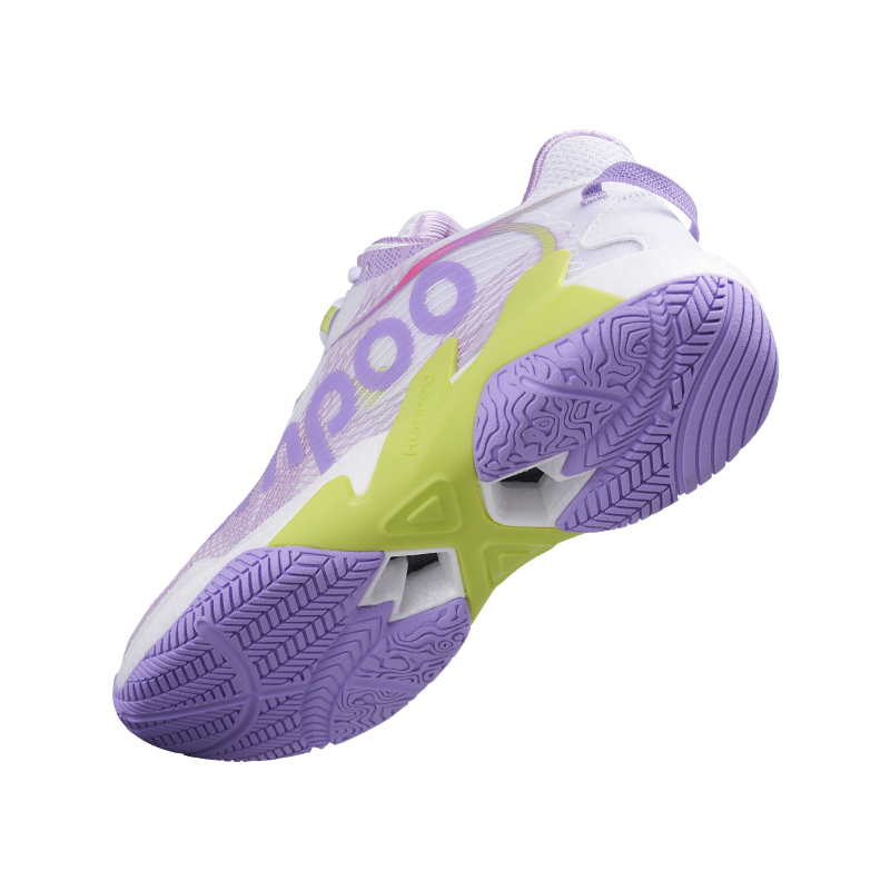 KUMPOO Cushioning Breathable Support Low top Badminton Shoes Unisex White Purple