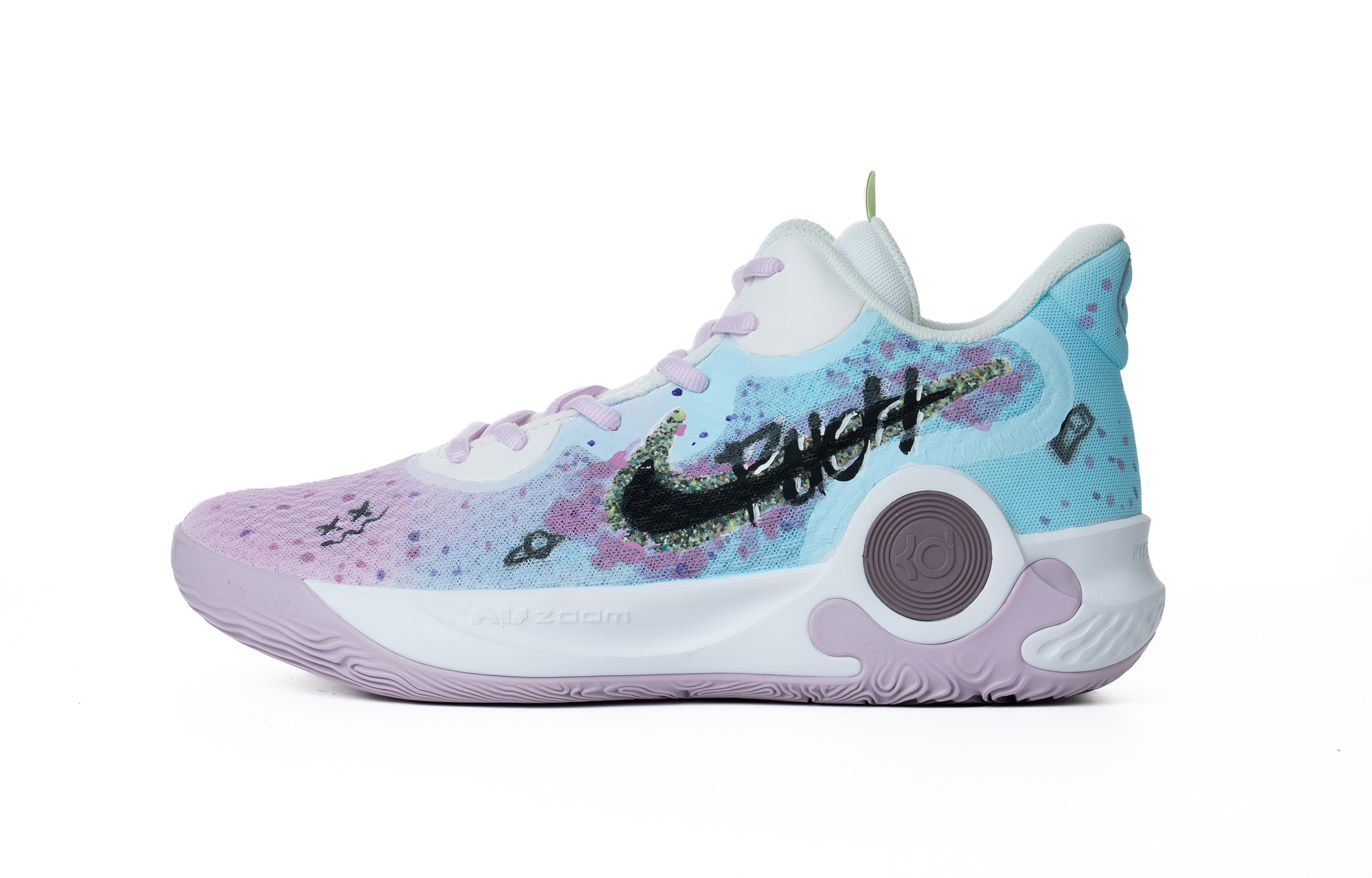 Nike KD Trey 5 IX Breast Cancer Charity Collection Fabric Mid top Basketball Shoes Unisex White Pink Fashion Versatile