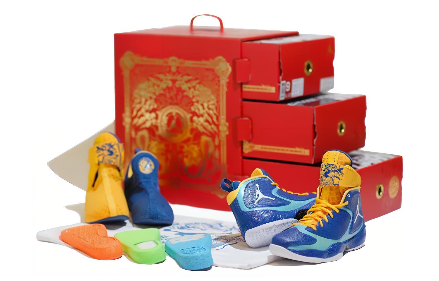 Мужские кроссовки Jordan Air Jordan 2012 Deluxe Year Of The Dragon (синие) — 风暴蓝/白/潮汐蓝 — фото 5