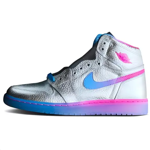 Jordan Air Jordan 1 Vintage Basketball Shoes Men's High Top Silver